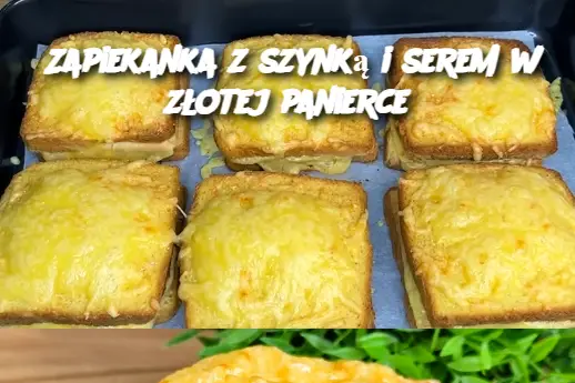 Zapiekanka z szynką i serem w złotej panierce