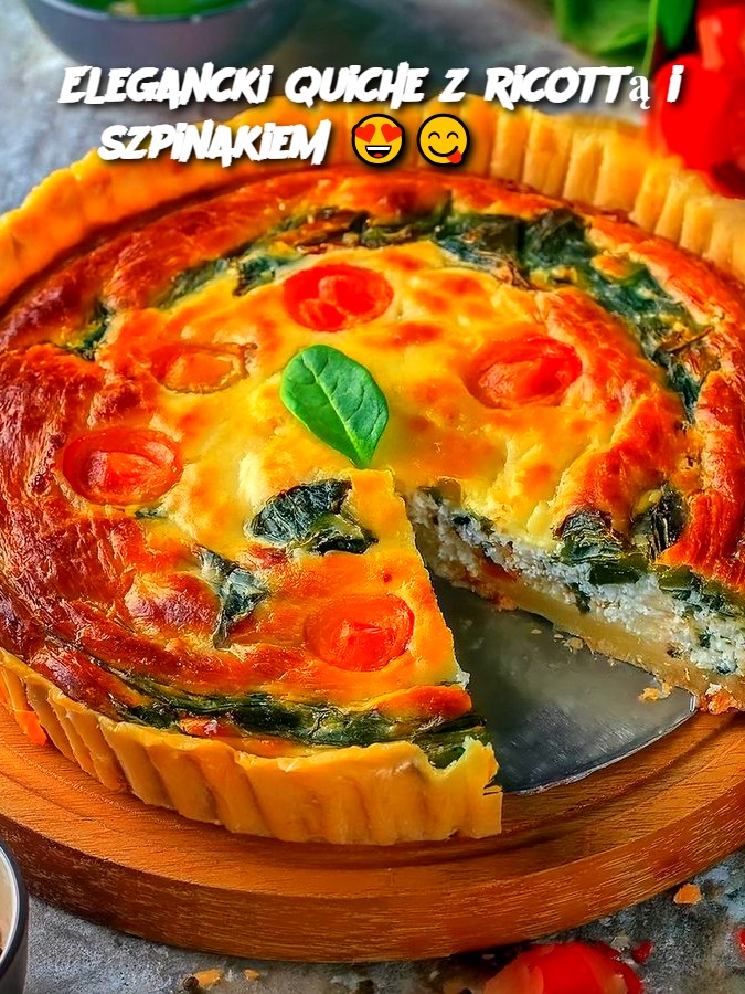 Elegancki quiche z ricottą i szpinakiem 😍😋