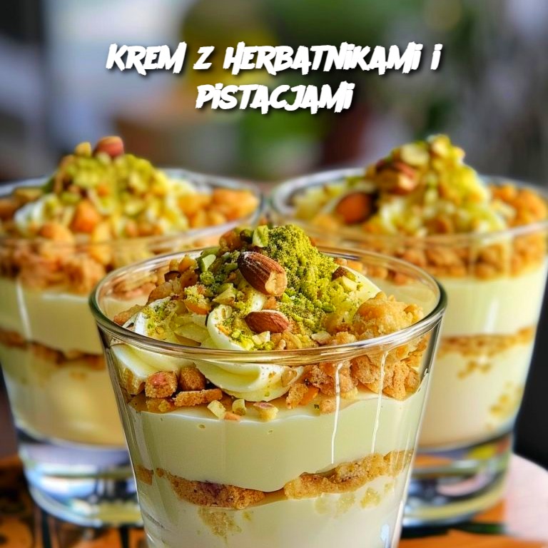 Krem z herbatnikami i pistacjami